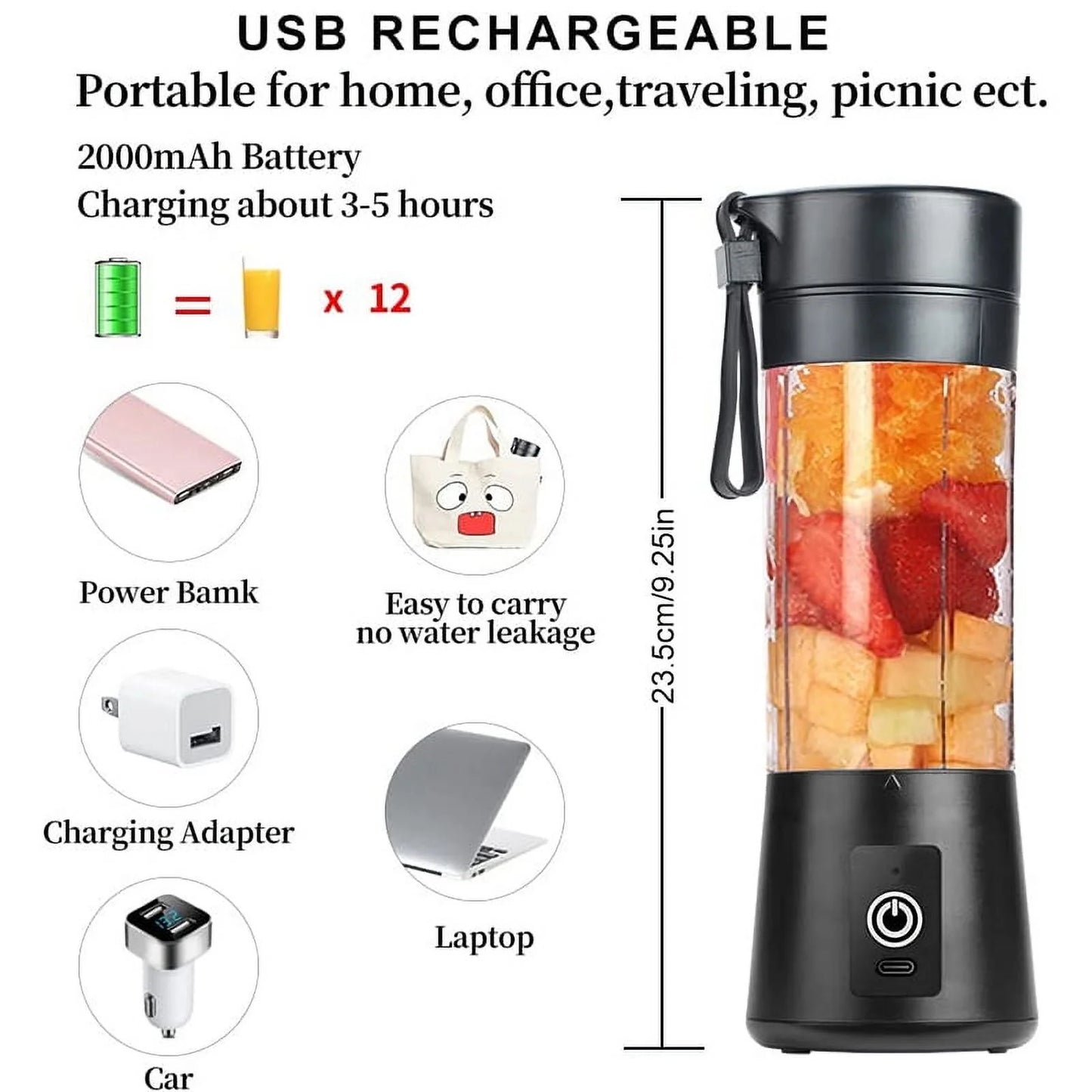 Battery Powered Blender, Black